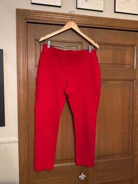 INC International Concepts Petite Red High-Waisted Cropped Leggings 14P